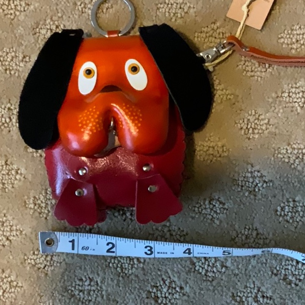 NEW Leather Dog Coin Purse Wristlet w Strap - Picture 7 of 7